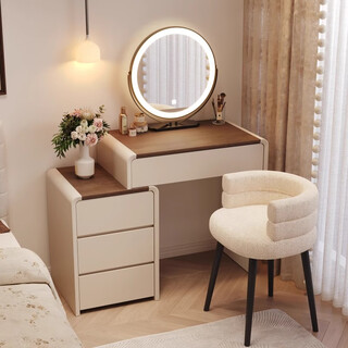 Xiti dressing table modern simple 60cm solid wood bedroom small apartment medieval cream style bedside dressing table and cupboard integrated