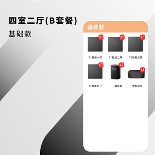 Znsn high-end whole-house smart home control system set, curtains, home appliances and lighting, free design plan, four rooms and two living rooms (basic model)