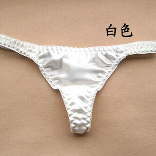 Clearance 100 mulberry silk women's silk panties silk breathable widened t-pants t-pants low waist sexy white s