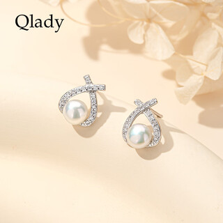 Qlady ear piercing freshwater pearl earrings for women 2025 temperament high-end silver needle pearl earrings light luxury earrings gift