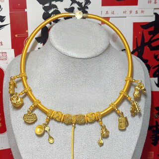 Chili hand-wound multi-hanging baby collar clavicle chain style gold lock silver lock storage new chinese style rich full moon gift 16 pendants