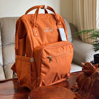 Sun earth&u japanese chinese valentine's day multifunctional mommy bag mother and baby bag lightweight large capacity mother's backpack casual backpack female waterproof orange (20l) ready for delivery
