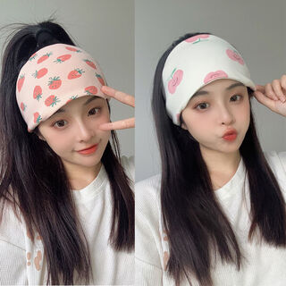 Maishute confinement headband for women, summer thin maternity forehead protector headscarf, air-conditioned room windproof maternity confinement hat, postpartum spring and autumn, two packs, pink strawberry + smiley apple, one size fits all