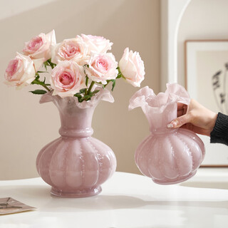 Jingdong flowers nordic fenton style vase glass ornaments living room study flower arrangement water nourishing high-end light luxury decoration desktop