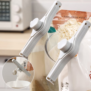 Xiangtu sealing clip to seal seasoning bag, milk powder bag, salt bag sealing clip, snack sealer, food preservation clip, quilt warmer, sealed storage, 5 fixed clips + 5 sealing mouths, newly upgraded sealing, the discharge mouth is sealed and is not afraid of air leakage