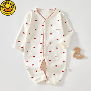 G.duck little yellow duck newborn baby clothes jumpsuit spring and autumn type pure cotton boneless harness newborn baby baby clothes red heart 90cm