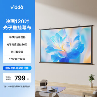 Vidda 映画120吋光子壁挂幕布  专业适配三色激光投影 家用环保无异味海信C3/C2系列/M2 Pro可用