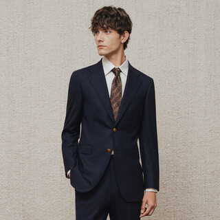 Guillaume de mons blazer suit imported wool business casual wedding suit men's single top 2025 autumn and winter prussian blue single top 46