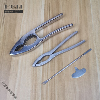 Sailotou 304 stainless steel walnut cracker nut opener small pecan apricot pine nut pliers 304 nut cracker + 304 large walnut cracker without wooden box -