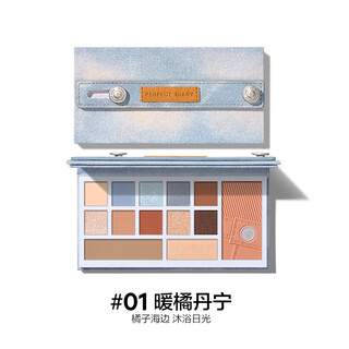 Perfect diary tannin holiday eyeshadow comprehensive palette 01 warm orange blush contour highlight 16g (valid until may 26)