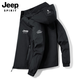 Jeep spirit jeep spring and autumn thin casual jacket men's outdoor mountaineering windproof loose jacket outer top cycling jacket black l