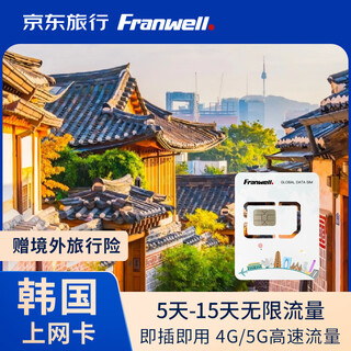 Franwell korean phone card 4g/5g high-speed internet mobile phone sim card 4 days unlimited data