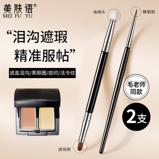 Skintalk t301+t22 double-head detail concealer brush 2 pieces concealer pen tear trough sponge head flat head makeup brush mf8577