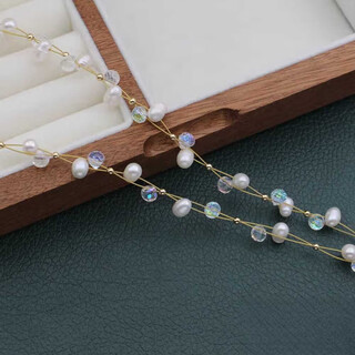 Fat donglai's same style angel's tears pearl pendant freshwater twist clavicle chain light luxury fresh niche versatile water pearl necklace