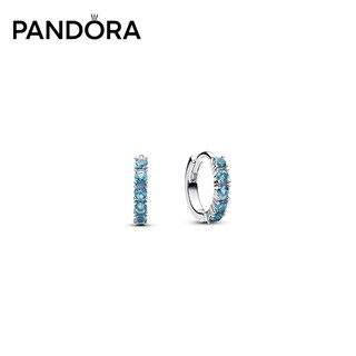 Pandora yellow star same style light blue round earrings bead inlay sparkling earrings fresh and cute gifts birthday gifts light blue simple earrings one size