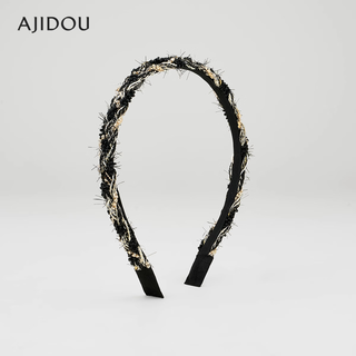 Ajidou offline mall same style hair hoop birthday gift simple fashion thin hair hoop for girlfriend and wife retro gold
