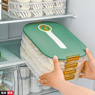 Lzjv household large-capacity rectangular portable crisper refrigerator special adult dumplings multi-layer classification rectangular one layer one cover green