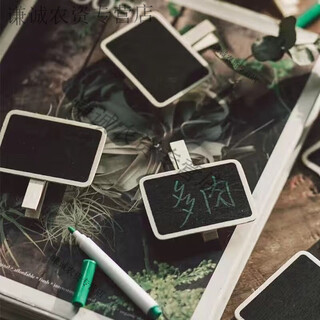 Micro box gardening plant name wooden label ground label waterproof creative garden small blackboard label/clip label 5 sets blackboard label-clip label 5 sets