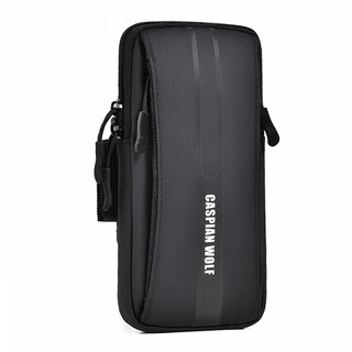 Perfect sports running mobile phone arm bag, thin and thin, three-layer water-repellent fitness arm bag for men and women, thin wrist bag, cool black