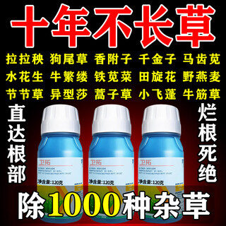 Herbicide rotten root type weed removal for three years, no grass will grow in three years. powerful removal of weeds on large trees and bamboos. one drop of rotten root type weed removal. 5 bottles. buy 4 and get 1 free. no grass will grow in three years.