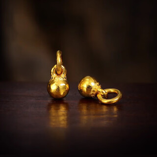 Mai siji lao phoenix 999 lao phoenix ancient method full gold color gold tuotuo small gold ball pendant plated with 18k gold small drops diy lao fengxiang quality