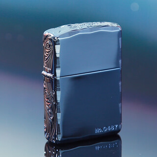 Zippo blue titanium tangcao hand-engraved genuine lighter collector's edition limited edition