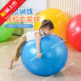 Lzjv early education dragon ball children's vestibular sensory training equipment kindergarten balance touch yoga home massage toy particle dragon ball (blue 65cm)