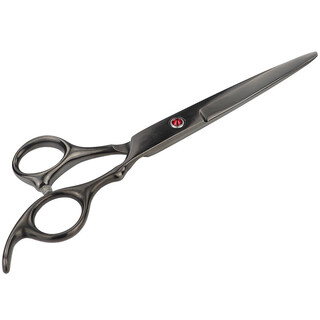 Juchuangqi pet grooming scissors dog shearing set teddy grooming tools professional hair trimming straight shear thinning teeth scissors black - straight shear scissors (7.0 inches)
