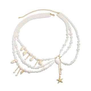 Shantou lincun conch starfish imitation waist chain women's 2025 summer fashion versatile internet celebrity seaside travel vacation photo accessories gold