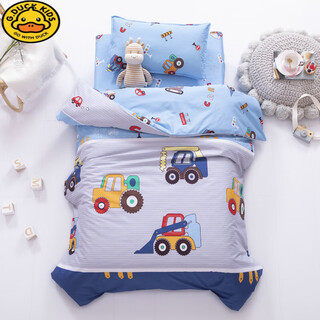G.duckkids pure cotton children's kindergarten quilt three-piece small bedding set, nap mattress bedding six-piece kindergarten set 1 engineering vehicle 60x135cm cushion cover single piece