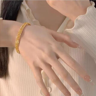 Juke counter gold-plated silver-colored gold-colored bouncy three-circle crushed ice bracelet for women as a valentine's day gift for chinese valentine's day