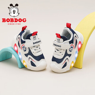 Babudou children's shoes boys' net shoes summer baby flashing shoes children's toddler shoes 103352075 meters/navy blue 25
