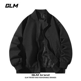 Glm jacket men's spring and autumn loose jacket men's casual simple baseball uniform men's comfortable versatile top black xl