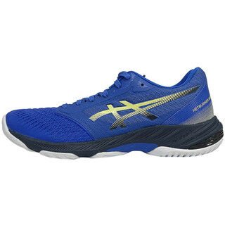 Asics netburner ballistic ff 3 competition low top training shoes couple model blue yellow blue/yellow 43.5
