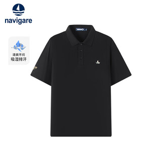 Navigare italian small sailing ship men's quick-drying casual thin short-sleeved polo shirt x1325525511 black xl