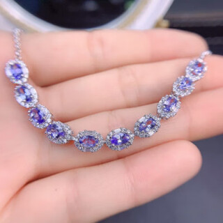 Yixiang natural tanzanite bracelet for women, clean and good color. 925 silver precision inlay supports detection. natural tanzanite bracelet for women, clean and good color.