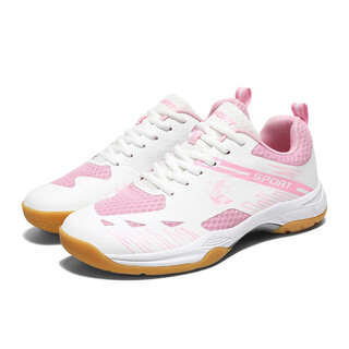 Butterfly sports table tennis shoes for men and women 2025 new training shock-absorbing and anti-torsion badminton shoes white powder 36