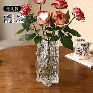 Libby irregular glacier glass vase decoration living room water culture flower arrangement high-end hydroculture ins style high-value vase transparent stalactite 17cm