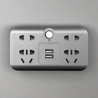 家用插座转换器圆孔多功能多孔插头一转多无线usb转换插头 铜2500W功率/905B太空灰+USB 兼容圆孔插座/阻燃外壳/大功率/工厂直销