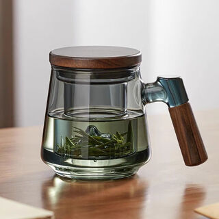 Xiduomi tea cup glass tea cup for men's household thickened high temperature resistant tea water separation with handle lead-free water office cup