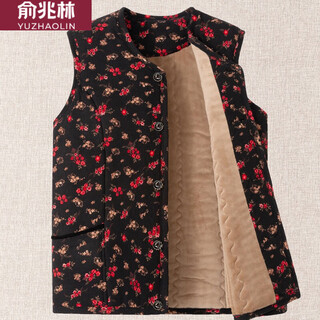 Yu zhaolin (yuzhaolin) vest for middle-aged and elderly women, home warm vest, mother's outfit, velvet thickened cotton vest, vest, vest for grandma, no. 4 color, 2xl, recommended 100-115 jin jin equals 0.5 kg