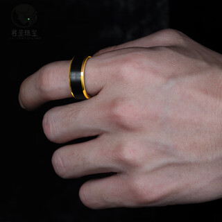 Anmi love tungsten steel ring black men's fashionable personality trendy single index finger domineering non-fading ring no. 8