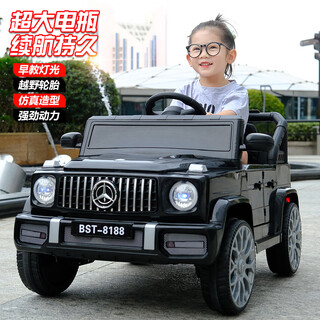 Funbao children's electric car four-wheel car baby toy car can sit adults boys and girls can remote control large g off-road stroller knight black dual drive remote control + 12v large battery