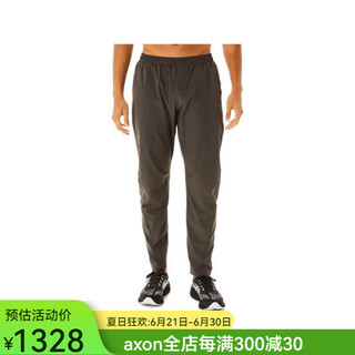 Asics men's sweatpants trousers solid color casual sports daily versatile comfortable breathable jogging pants obsidian gray l