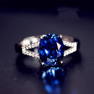 Fat donglai quality tanzanite ring 925 silver herringbone tanzanite sapphire women's silver hand main stone 8x10mm live ring