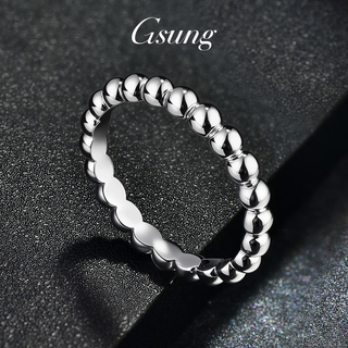 Gsung platinum pt950 bead ring is a perfect and smooth women's exquisite and versatile pure platinum ring. it can be customized. priced by the gram. contact before bidding.