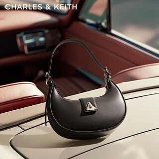 Charles&keith triangle buckle crescent bag armpit bag shoulder bag women's bag birthday gift for girlfriend ck2-50271205
