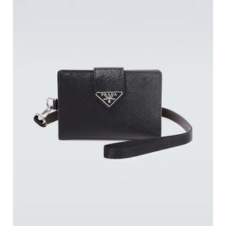 Prada luxury men's calf card case black one size