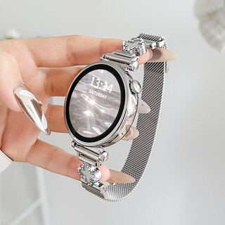 Suitable for huawei watch5 watch strap ladies gt6/5 watch watchgt3/4 new four-leaf clover watch strap metal four-leaf clover texture silver suitable for huawei gt6/gt5/gt4 dial 41mm