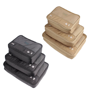 Wen yijia travel storage bag portable outdoor business travel luggage organizing clothing underwear portable packaging bag three-piece set black and khaki